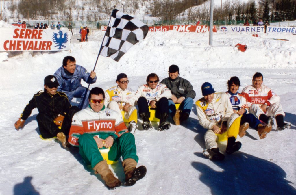 Avec A. Debanne, JM Bigard, C. Dechavanne, J. Laffite, P. Tambay, P. Belmondo, C. Neveu, P. Lartigue